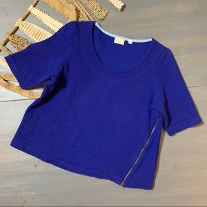 Anthropologie Blue Short Sleeve Top